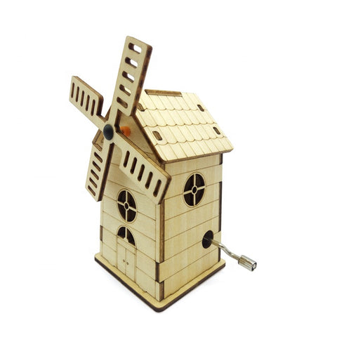 Wincent Music Box Series Windmill 3D Wood Puzzle Model