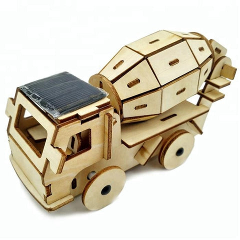 Wincent Solar Energy Series Solar Cement Mixer Truck 3D Wood Puzzle Model