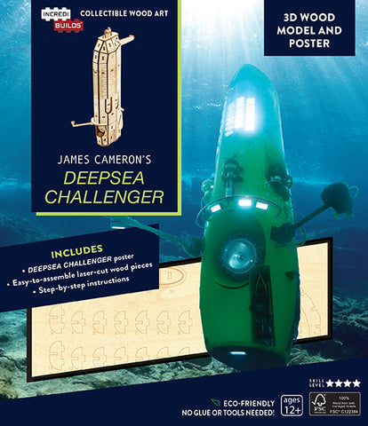 IncrediBuilds Hobby Collection James Cameron's DEEPSEA CHALLENGER 3D Wood Model and Poster