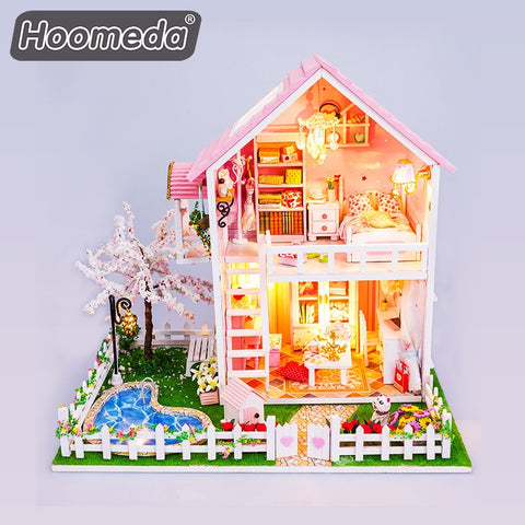 Dollhouse Miniature DIY Kit Princess Doll House Pink- Spring Romance(13835)