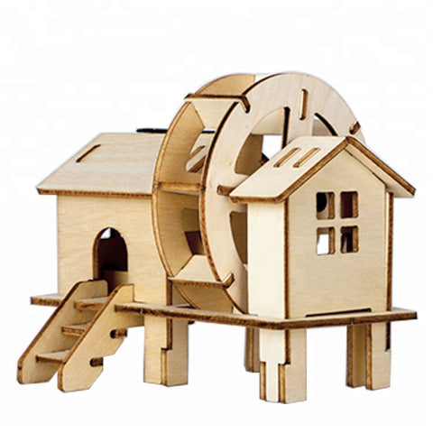 Wincent Solar Energy Series Solar Watermill 3D Wood Puzzle Model