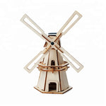 Wincent Solar Energy Series Solar Windmill A 3D Wood Puzzle Model