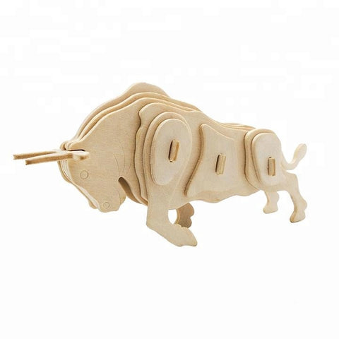 Wincent Africa Animal Series Bull 3D Wood Puzzle Model