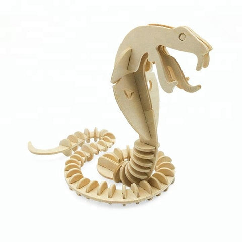 Wincent Wild Animal Series Cobra 3D Wood Puzzle Model