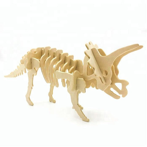 Wincent Dinosaur Series Triceratops 3D Wood Puzzle Model