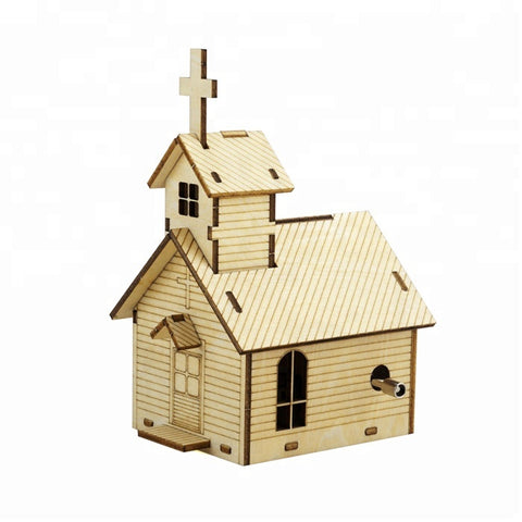 Wincent Music Box Series Church 3D Wood Puzzle Model