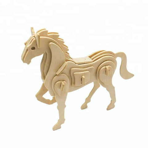 Wincent Africa Animal Series Horse 3D Wood Puzzle Model