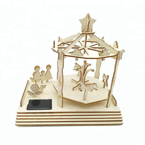 Wincent Solar Energy Series Solar Merry-Go-Round 3D Wood Puzzle Model