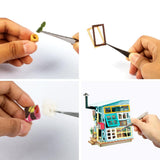Robotime DIY Mini Dollhouse Building Model Home Decoration toys Wooden Hut DGM03
