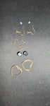 Grey Bead & Heart Hoop Earrings A1-4