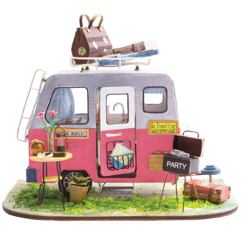 Robotime DIY Mini Dollhouse Building Model Home Decoration toys Happy Camper DGM04