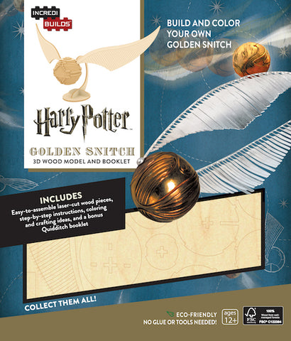 IncrediBuilds Harry Potter Golden Snitch 3D Wood Model and Booklet