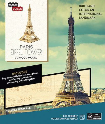 IncrediBuilds Monument Collection Paris Eiffel Tower 3D Wood Model