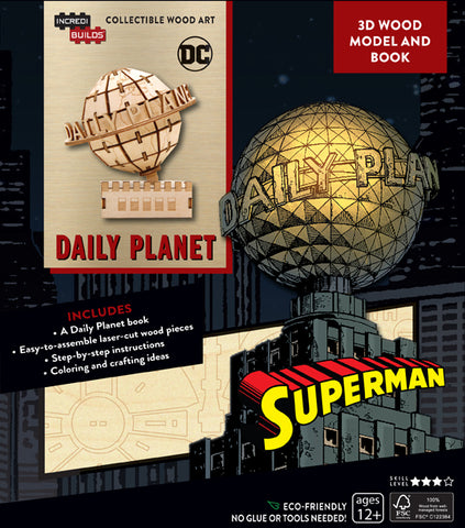 IncrediBuilds DC Comics Superman Daily Planet 3D Wood Model and Book
