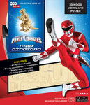 IncrediBuilds Power Rangers T-Rex Dinozord 3D Wood Model and Poster