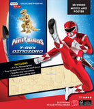 IncrediBuilds Power Rangers T-Rex Dinozord 3D Wood Model and Poster