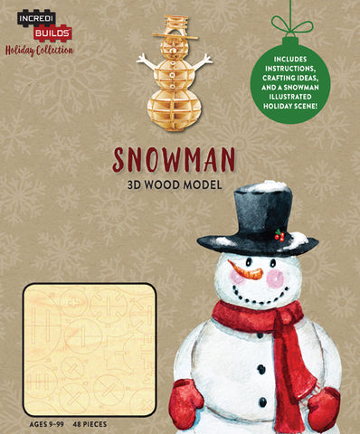 IncrediBuilds Holiday Collection Snowman 3D Wood Model