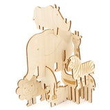 IncrediBuilds Jr. Stackables Safari Animals 3D Wood Model
