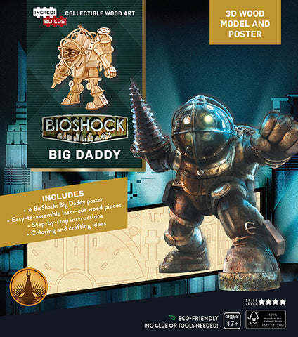 IncrediBuilds BioShock Big Daddy 3D Wood Model and Poster