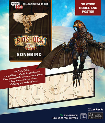 IncrediBuilds BioShock Infinite Songbird 3D Wood Model and Poster
