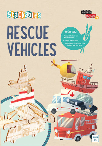 IncrediBuilds Jr. Stackables Rescue Vehicles 3D Wood Model