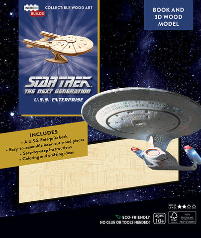 IncrediBuilds Star Trek The Next Generation U.S.S. Enterprise Book and 3D Wood Model