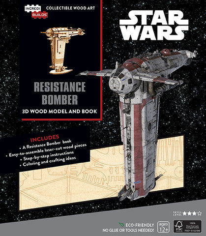 IncrediBuilds Star Wars Resistance Bomber Book and 3D Wood Model