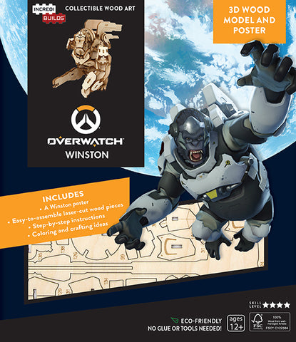 IncrediBuilds Overwatch Winston 3D Wood Model and Poster