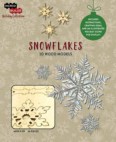 IncrediBuilds Holiday Collection Snowflakes 3D Wood Model