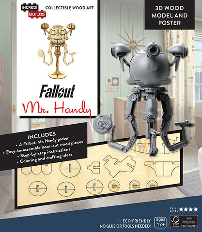IncrediBuilds Fallout Mr. Handy 3D Wood Model