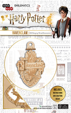 IncrediBuilds Emblematics Harry Potter Ravenclaw 3D Hanging Wood Decoration Model