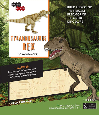 IncrediBuilds Tyrannosaurus Rex 3D Wood Model