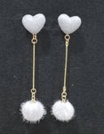 Grey Heart & Ball Earrings A2-3