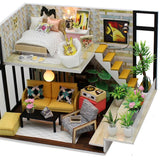 Hoomeda M031 Cynthia's Holiday DIY House With Furniture Music Light Cover Miniature Model Gift Decor Models