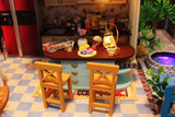 Hoomeda 13847 'Blue Romance‘ w/ LEDs, Dust Proof Cover and Glues Wooden Miniature Dollhouse Furniture Kits Dollhouse Handmade Gifts