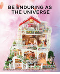 Hoomeda 13845 Be Enduring As The Universe DIY Dollhouse With Music Light Miniature Model