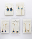 5 Pairs of Blue Stylish Earrings B1