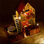 Hoomeda 13828 The Star Dreaming House DIY Dollhouse With Light Music Miniature Model Gift Decor Toy Gift For Friend Children