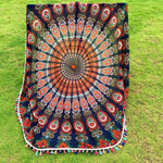 Round Hippie Tassel Tapestry Beach Throw Mandala Towel Yoga Mat Bohemian