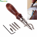 5 in1 DIY Leathercraft Adjustable Pro Stitching Groover Crease Leather Tools Craft Tool Leather Edge Stitching Sewing Tools Set