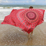 Red Printed Beach Cover Up Bikini Summer Dress Swimwear Bathing Suit Yoga Mat