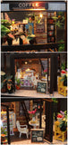 Hoomeda M027 Coffee House DIY Dollhouse With Music Motor Light Miniature