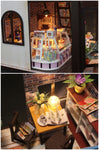 Hoomeda M027 Coffee House DIY Dollhouse With Music Motor Light Miniature