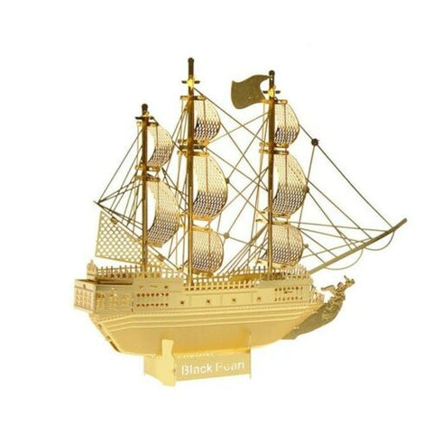 Wincent Black Pearl Golden 3D Metal Puzzle Model MWCT073