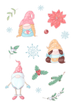 light colour gnome christmas stickers
